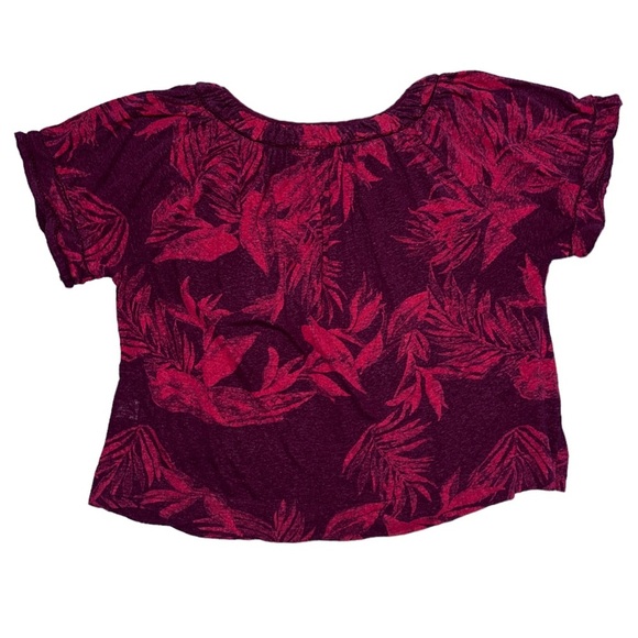 Lucky Brand Short Sleeve Floral Print Boxy Peasant Top Large - Picture 5 of 13